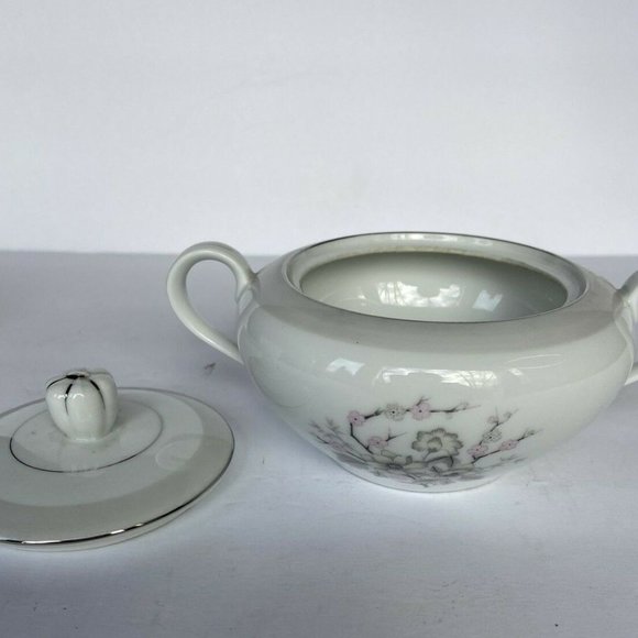 1950s Harmony House Fine China, Nannette, Dawn Grey Creamer and Sugar Bowl Set - Picture 6 of 9